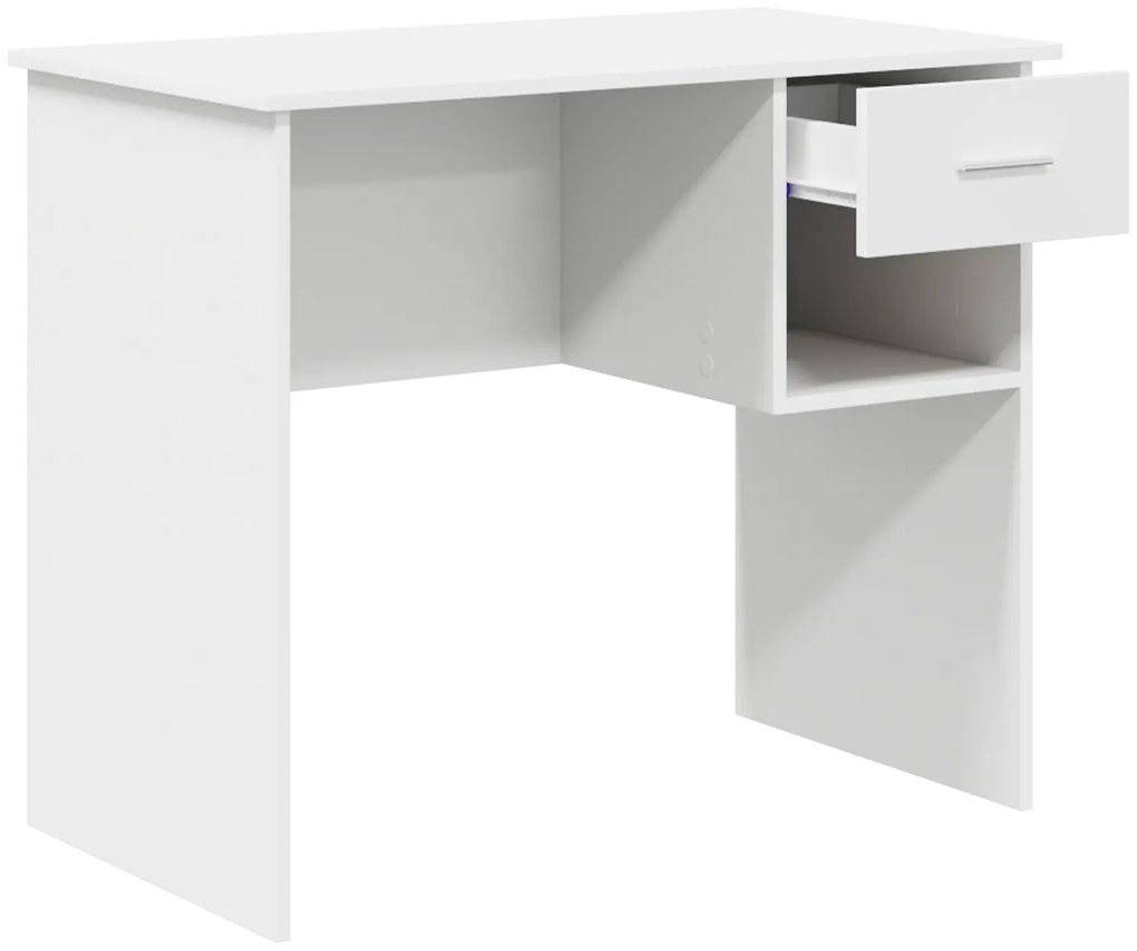 vidaXL Γραφείο με Αποθήκευση Λευκό 90x49.5x75 εκ. Επεξεργασμένο ξύλο