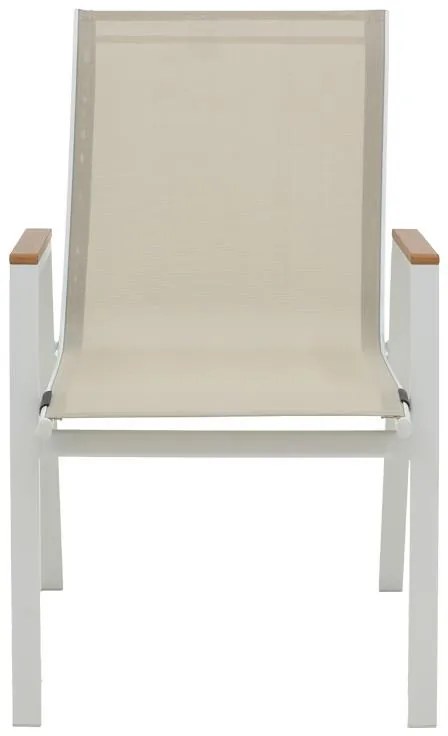 Καρέκλα - Πολυθρόνα Azelie αλουμινίου σε απόχρωση textilene μπεζ και πόδι λευκό 77x55x94εκ 56x75x88 εκ.