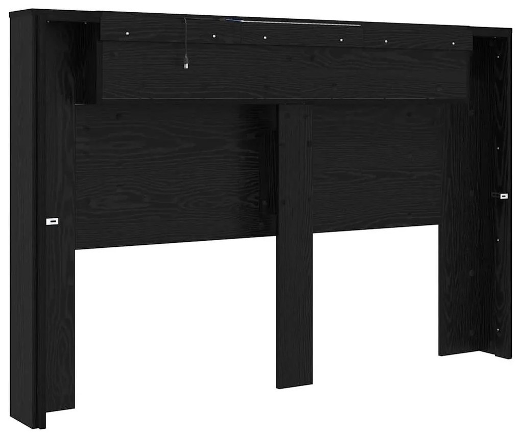 vidaXL Κεφαλάρι Μαύρη Οξυά 160 x 17 x 104,5 εκ Επεξεργασμένο ξύλο