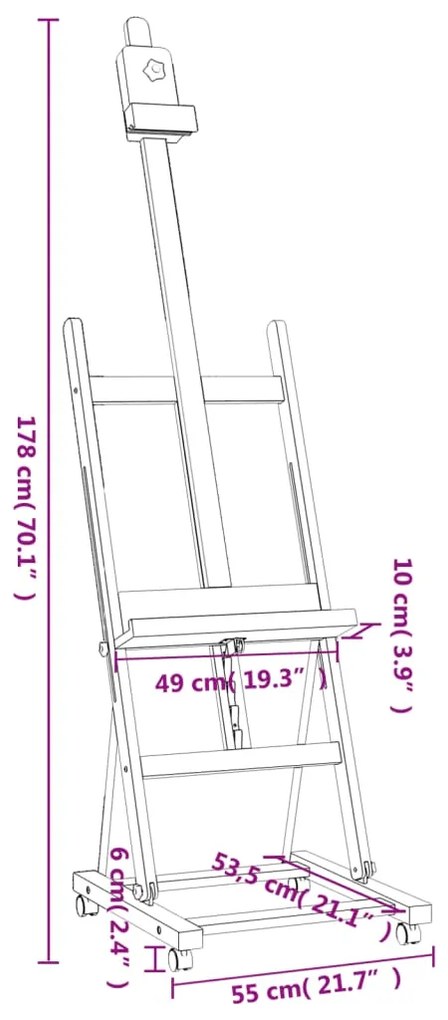 Καβαλέτο Επιδαπέδιο 55 x 53,5 x 178 εκ. από Μασίφ Ξύλο Οξιάς