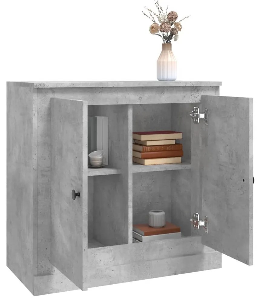 vidaXL Μπουφές Γκρι Σκυροδέματος 70x35,5x67,5 εκ. Επεξεργασμένο Ξύλο