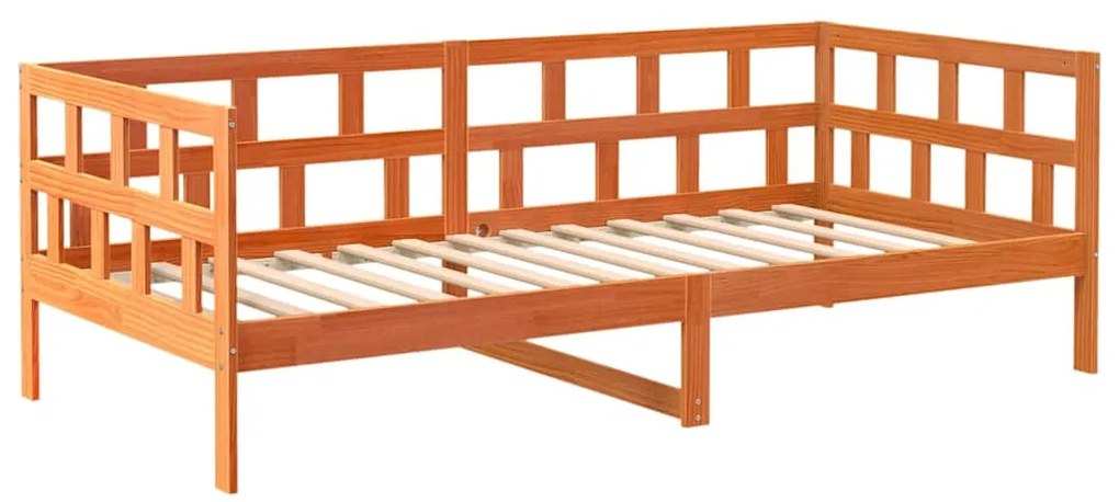 vidaXL Καναπές Κρεβάτι Χωρίς Στρώμα Καφέ 80x200 εκ. Μασίφ Ξύλο Πεύκου