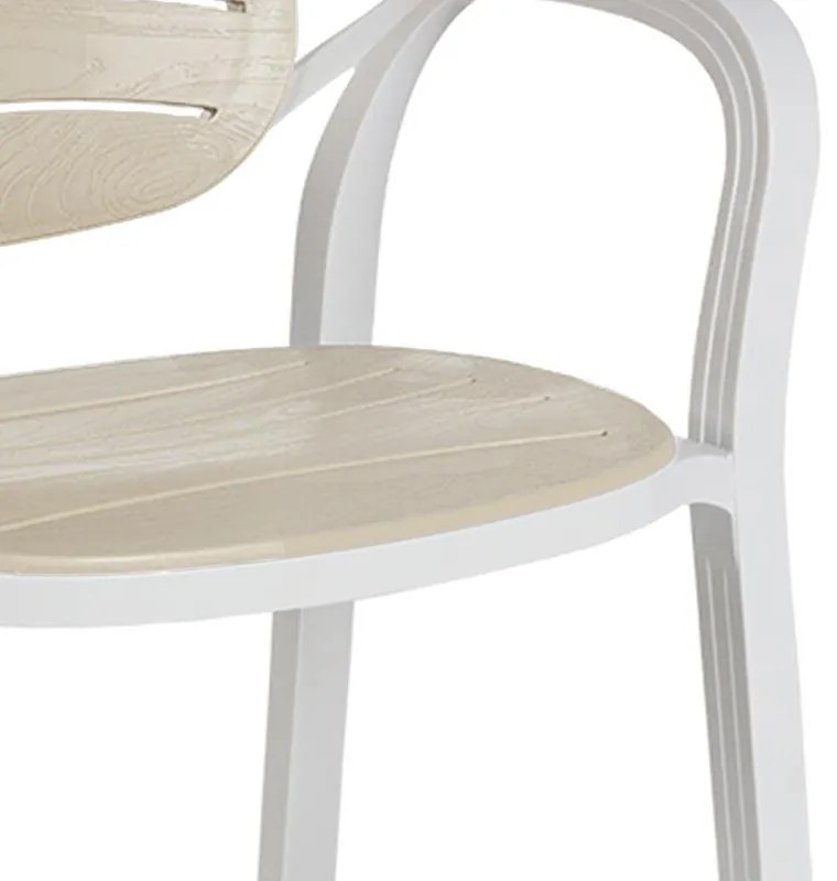 Καρέκλα - Πολυθρόνα Gentle PP λευκό-cappucino 57.5x58x84 εκ.