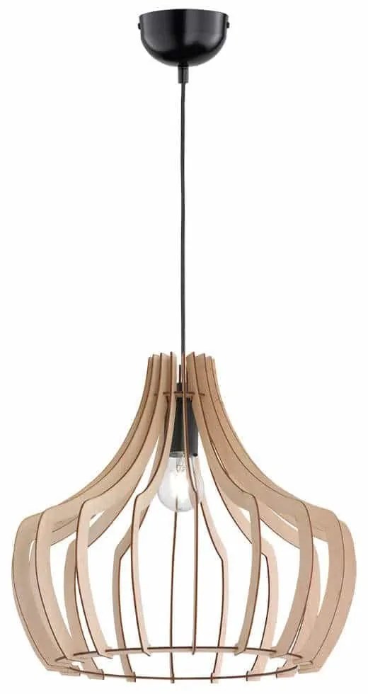 Φωτιστικό Οροφής Wood R30253830 1xE27 60W Φ44cm 150 cm Natural-Black RL Lighting Ξύλο