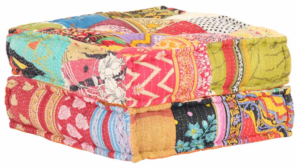 vidaXL Πουφ Patchwork 60 x 70 x 36 εκ. Υφασμάτινο