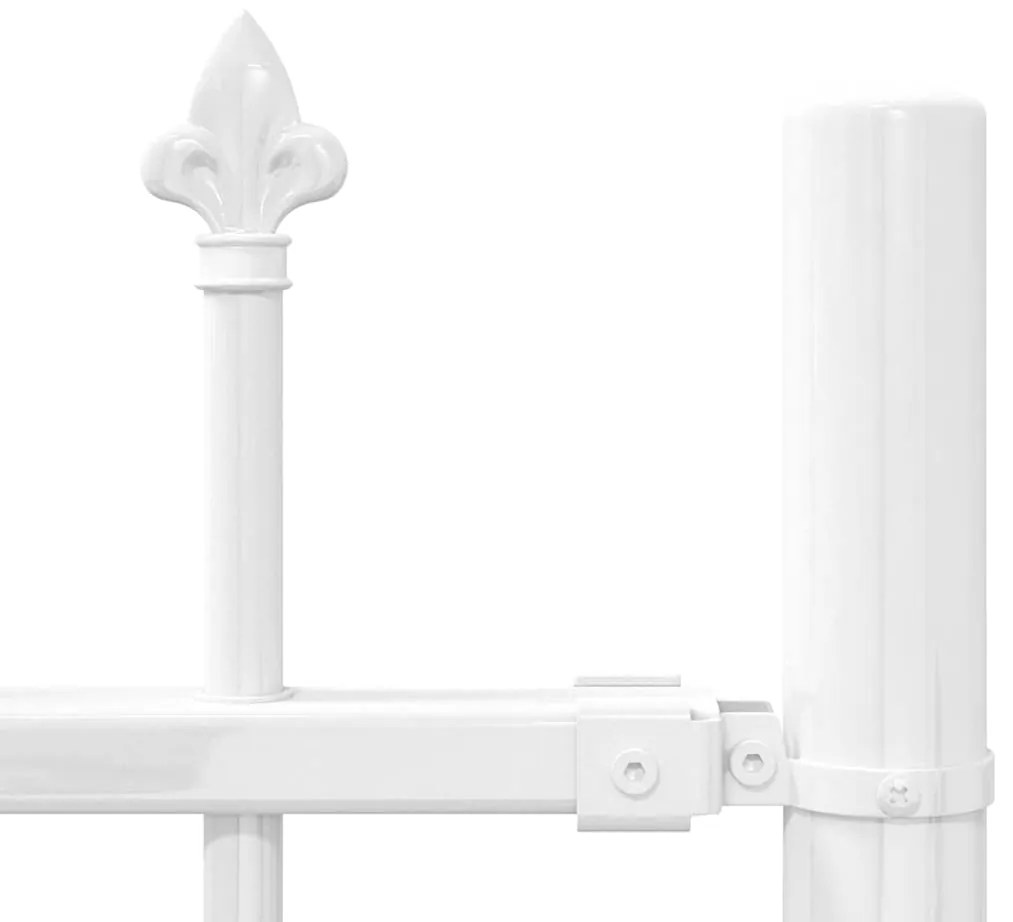 vidaXL Φράχτης Κήπου Λευκό 115 cm Ατσάλι με Επικάλυψη Πούδρας