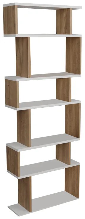 Βιβλιοθήκη Iolmi pakoworld oak-λευκό μελαμίνης 60x19.5x160εκ