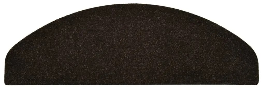 vidaXL Πατάκια Σκαλιών Αυτοκόλλητα 5 τεμ. 65x21x4 εκ. Σκούρο Καφέ Ημίστρογγυλά Μεγάλα