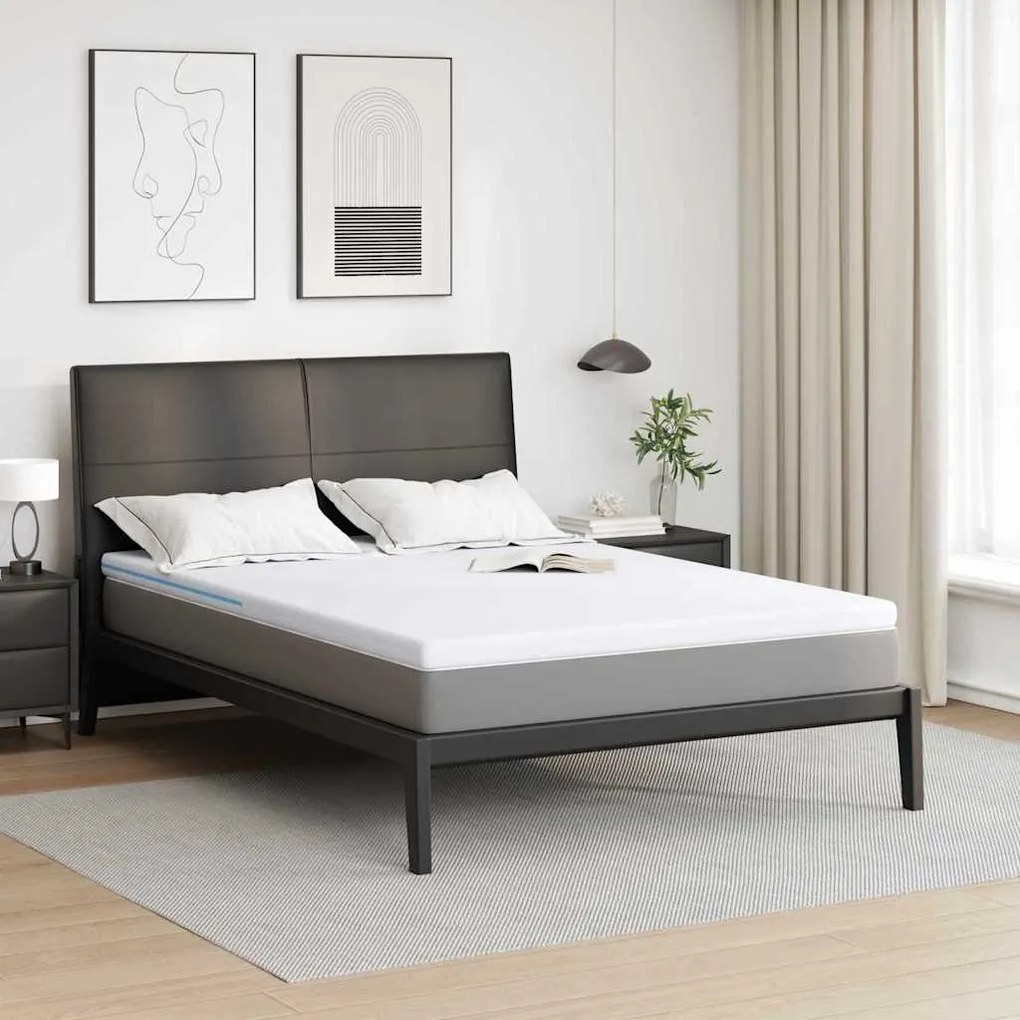 vidaXL Στρώματα Λευκό 140 x 200 cm 100% ύφασμα πολυεστέρα με τζακάρ
