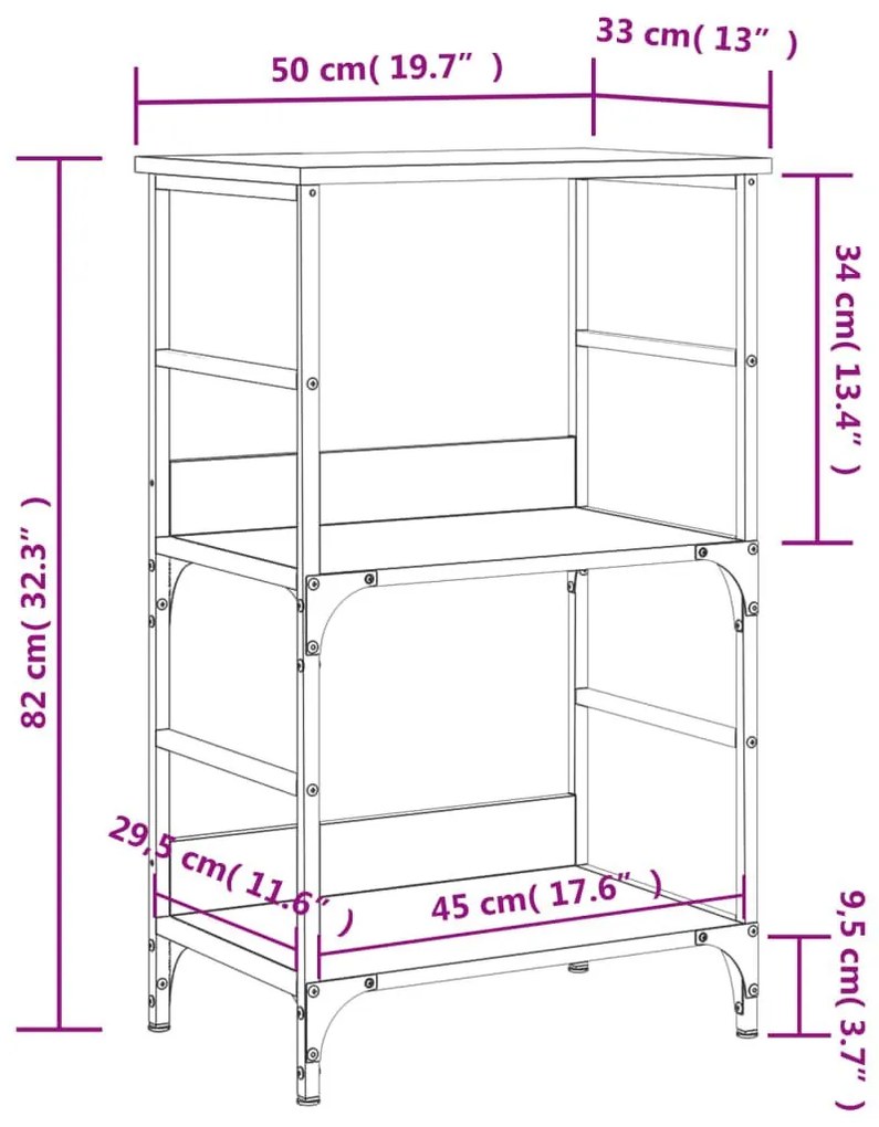 Βιβλιοθήκη Sonoma Δρυς 50 x 33 x 82 εκ. από Επεξεργασμένο Ξύλο - Καφέ