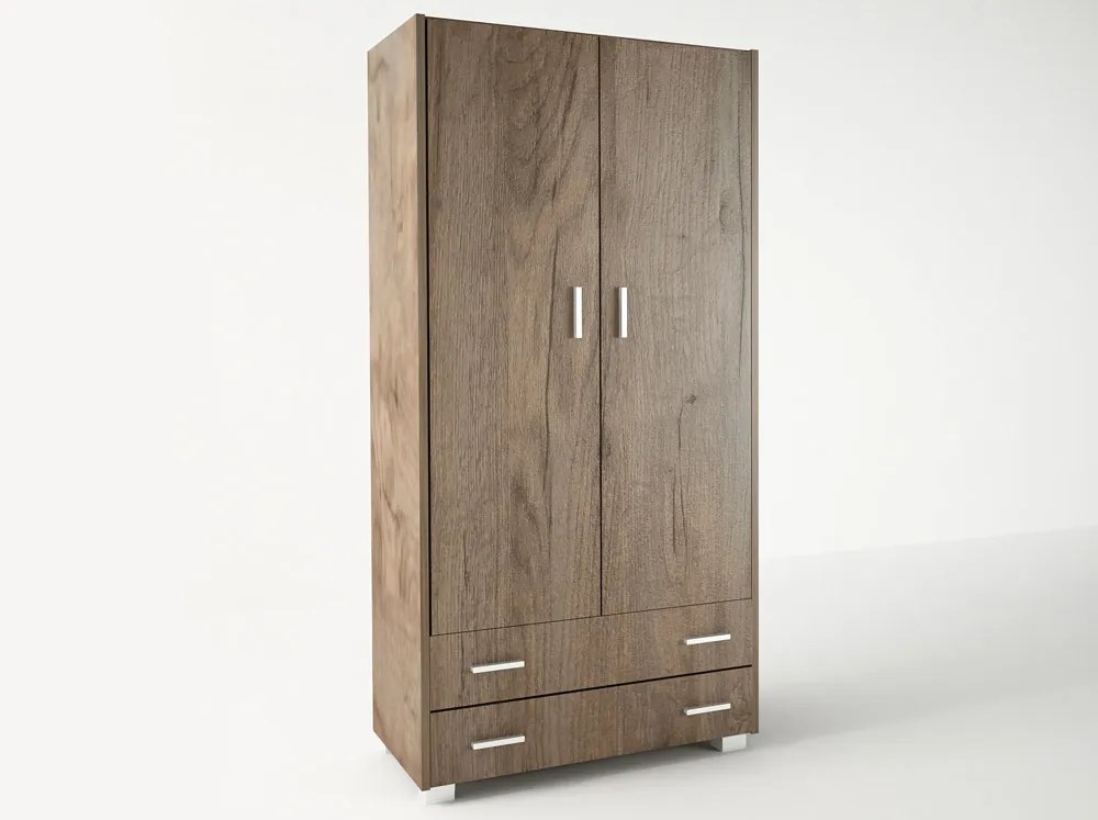 Intrahome Ντουλάπα δίφυλλη σε χρώμα καρυδί 85x50x180 Intrahomesa-00652528