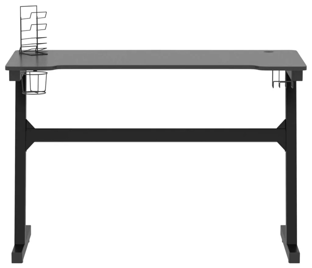 vidaXL Γραφείο Gaming με LED Μαύρο 110 x 60 x 75 εκ. σε Σχήμα Ζ