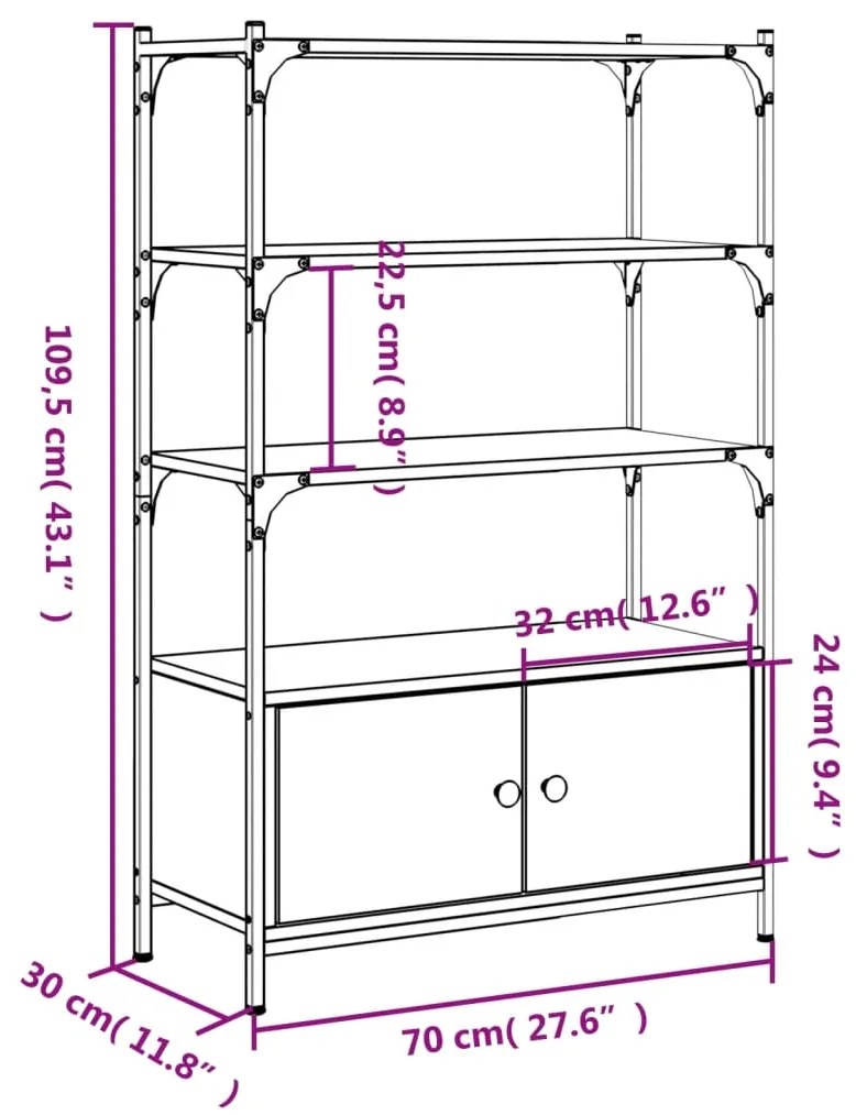 ΒΙΒΛΙΟΘΗΚΗ 3 ΕΠΙΠΕΔΩΝ ΚΑΦΕ ΔΡΥΣ 70X30X109,5 ΕΚ. ΕΠΕΞΕΡΓ. ΞΥΛΟ 838997