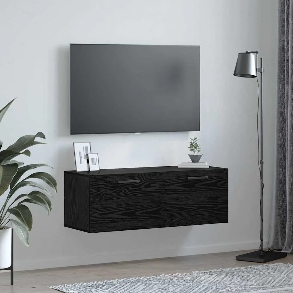 vidaXL Ντουλάπα Τοίχου Επιτοίχιο Μαύρη δρυς 100 x 36.5 x 35 cm