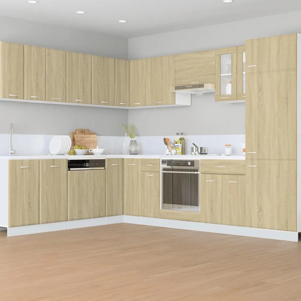 vidaXL Ντουλάπι Ψυγείου "Lyon" Sonoma Δρυς 60x57x207 εκ. από Τεχνητό Ξύλο
