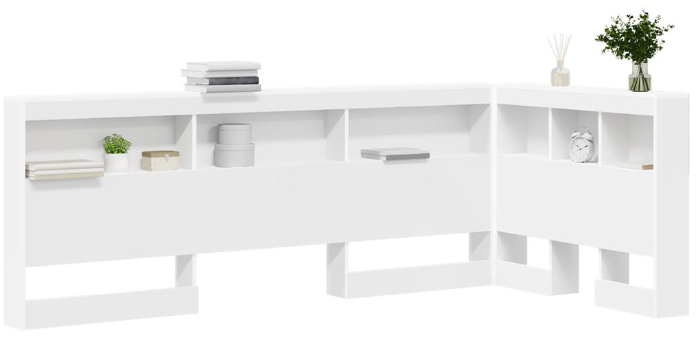 vidaXL Κεφαλάρι Αποθήκης με ράφι Λευκό 75 cm Επεξεργασμένο ξύλο