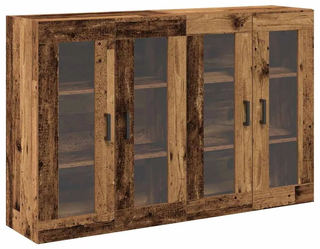 vidaXL Ντουλάπια Τοίχου 2 pcs Παλιό Ξύλο 69,5 x 34 x 90 εκ.