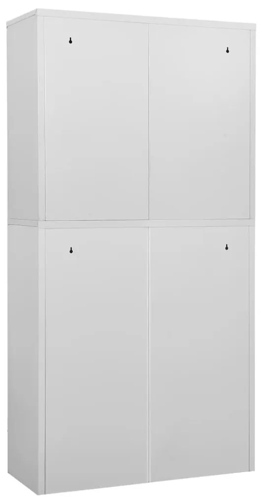 vidaXL Ντουλάπα Γραφείου Ανοιχτό Γκρι 90 x 40 x 180 εκ. Ατσάλινη