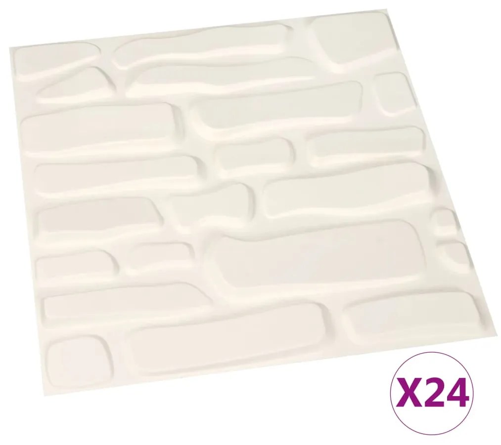 vidaXL Πάνελ Τοίχου Τρισδιάστατα 24 τεμ. 0,5 x 0,5 μ. / 6 μ²