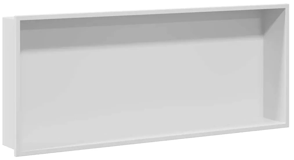 vidaXL Νίτσα Μπάνιου Λευκό 75 x 30 x 9.5 εκ. Ανοξείδωτο ατσάλι