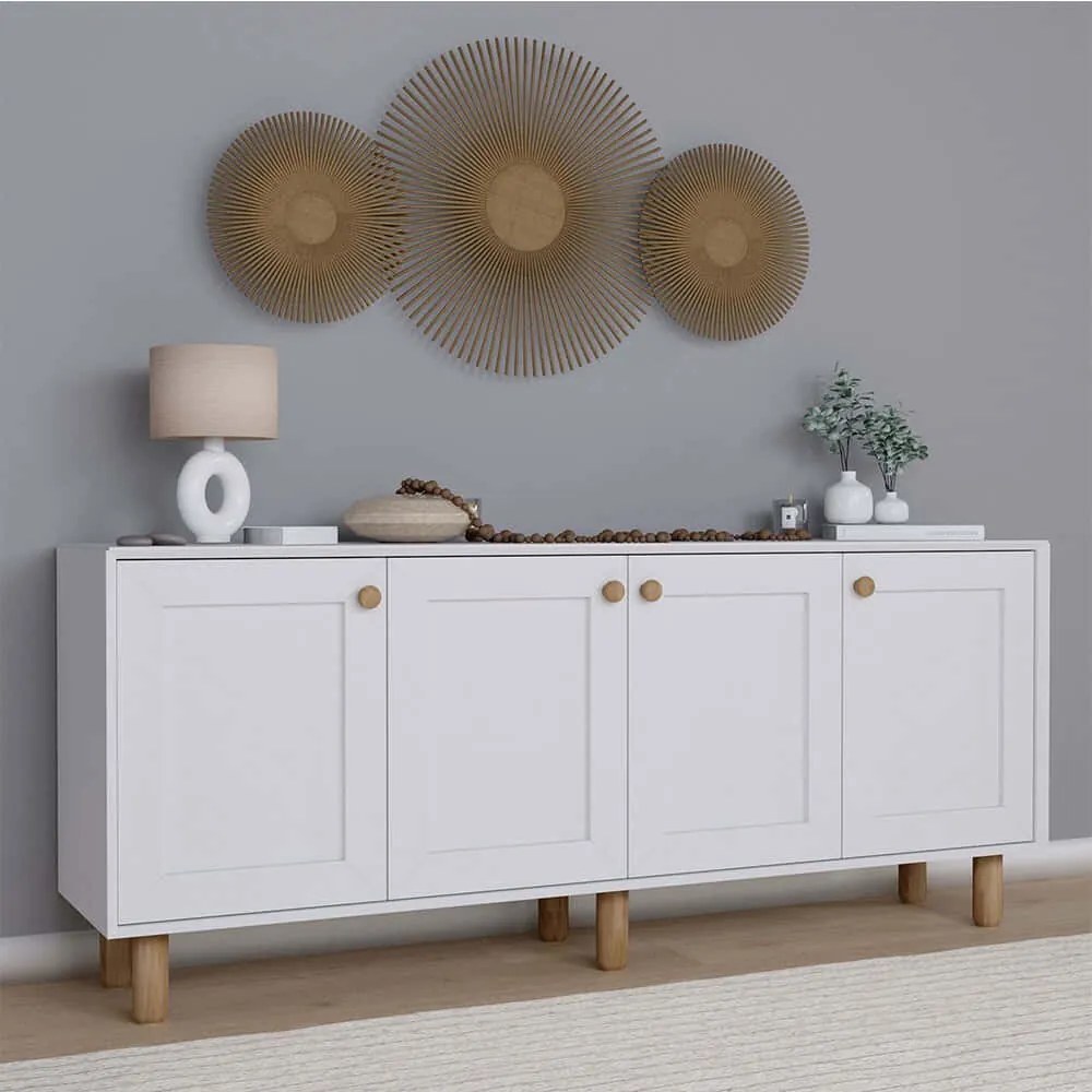 Μπουφές Bohemian 350MWD1509 180x40x75cm White Μοριοσανίδα, Μελαμίνη