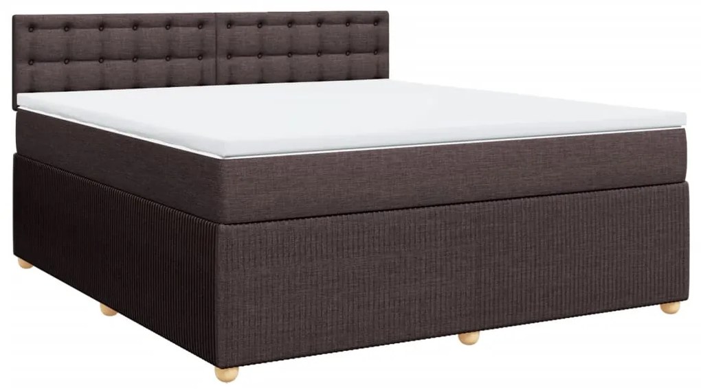 ΚΡΕΒΑΤΙ BOXSPRING ΜΕ ΣΤΡΩΜΑ ΣΚΟΥΡΟ ΚΑΦΕ 180X200 ΕΚ ΥΦΑΣΜΑΤΙΝΟ 3287552