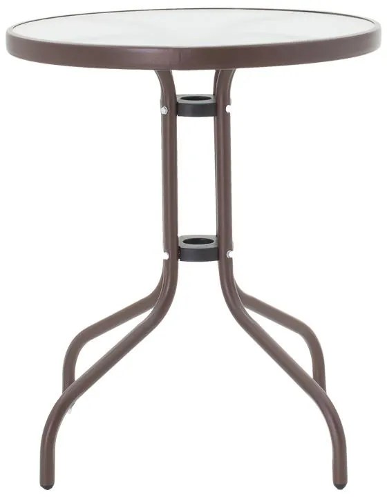 Σετ κήπου - Τραπεζαρία Watson-Sussie μέταλλο καφέ - γυαλί Φ60x70 εκ. 60x60x70 εκ.