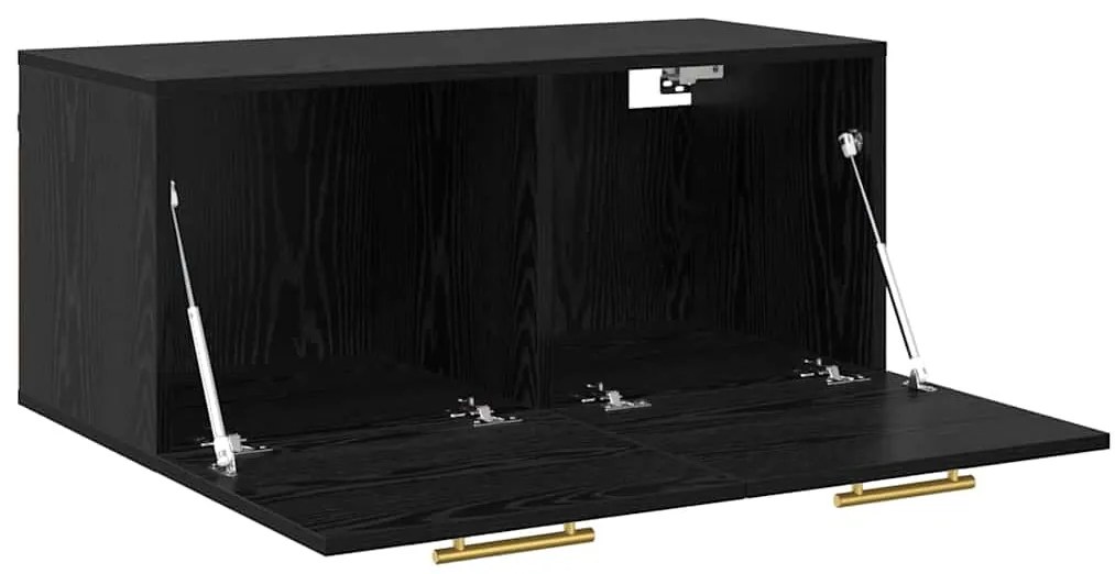 vidaXL Ντουλάπα Τοίχου Μαύρη δρυς 80 x 36.5 x 35 cm Επεξεργασμένο ξύλο