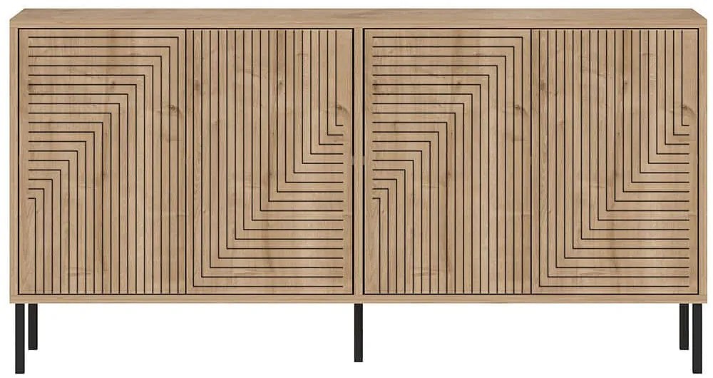 Μπουφές Evolet 327ODS1346 150x36x75cm Oak Μοριοσανίδα, Μελαμίνη