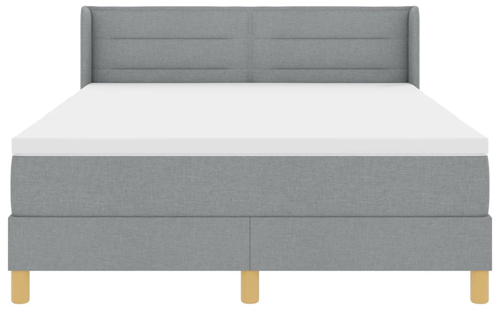 vidaXL Κρεβάτι Box Spring με Στρώμα σε Ανοιχτό Γκρι, 160 x 200 εκ., φτιαγμένο από ύφασμα.