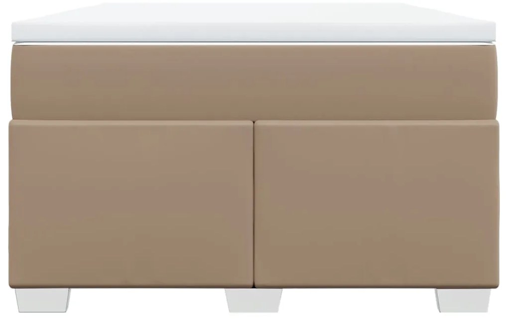 vidaXL Κρεβάτι Boxspring με Στρώμα Καπουτσίνο 120x200εκ.από Συνθ.Δέρμα