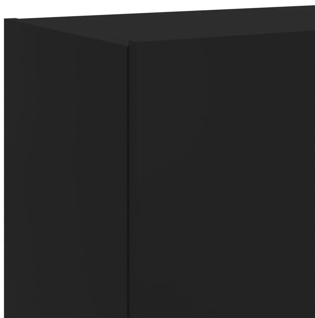 Έπιπλο Τοίχου Τηλεόρασης με LED Μαύρο 60x35x41 εκ. - Μαύρο