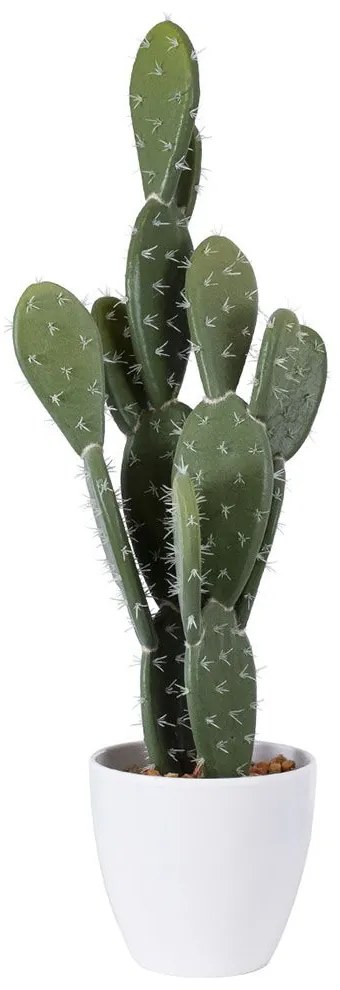 Τεχνητό Φυτό Σε Γλάστρα Opuntia Ficus-Indica Cactus 20096 60cm Green-White Globostar Polyurethane