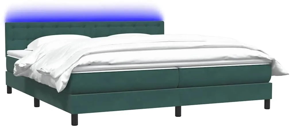 Κρεβάτι Boxspring με Στρώμα Σκούρο Πράσινο 180x210εκ. Βελούδινο - Πράσινο