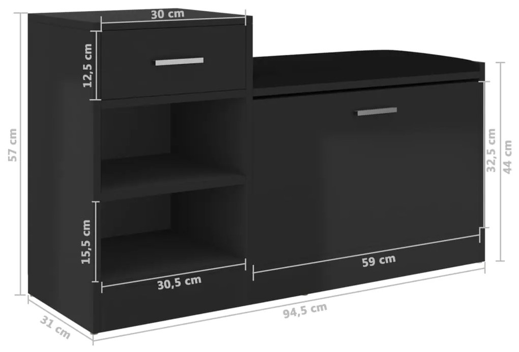 ΠΑΠΟΥΤΣΟΘΗΚΗ ΓΥΑΛ. ΜΑΥΡΗ 94,5 X 31 X 57 ΕΚ. ΑΠΟ ΜΟΡΙΟΣΑΝΙΔΑ 326748