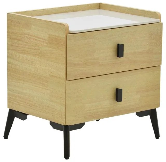 Κομοδίνο Alessio mdf φυσικό-μαύρο μέταλλο 46x37x47εκ 46x37x47 εκ.