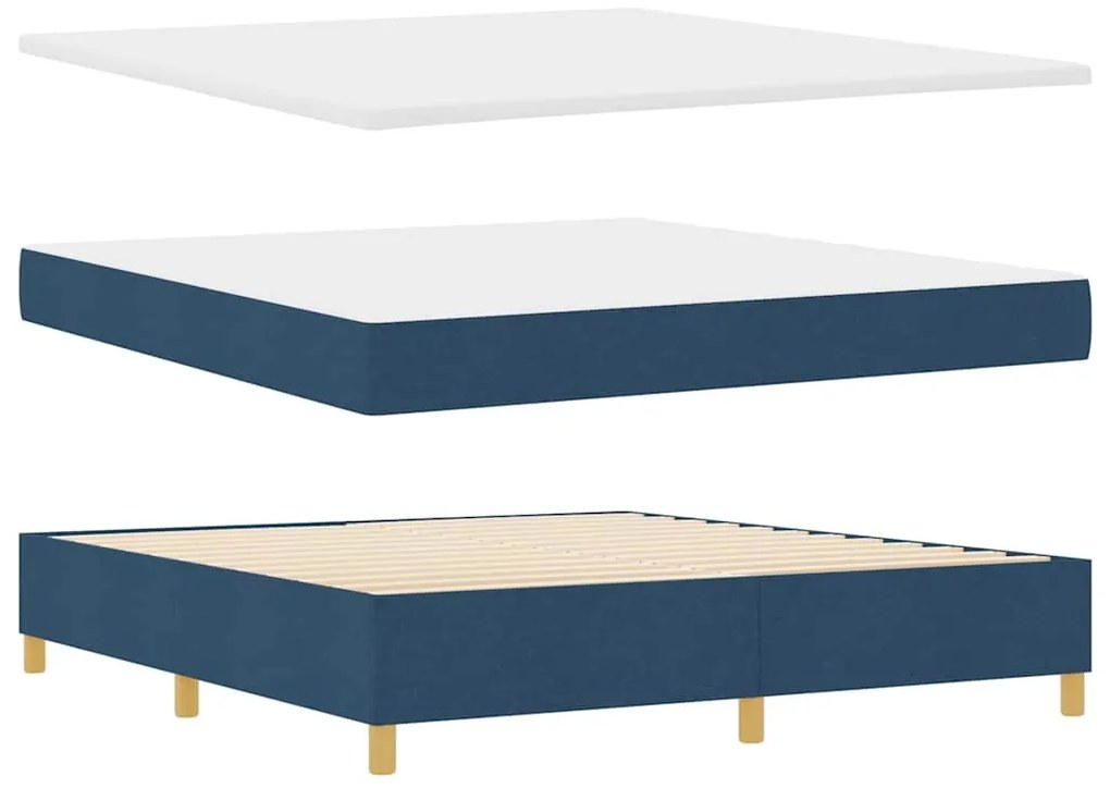 vidaXL Κρεβάτι με ελατήρια με στρώμα Μπλε 180 x 200 cm ύφασμα