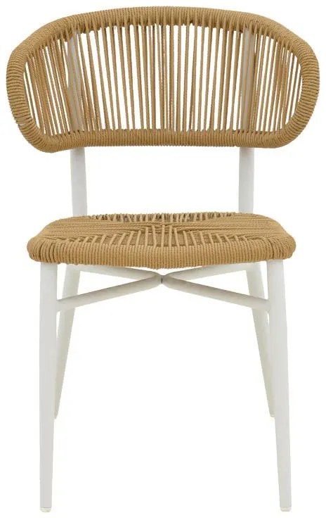 Καρέκλα Agus αλουμινίου-pe rattan στοιβαζόμενη σε λευκή απόχρωση 55x63x77εκ 55x63x77 εκ.