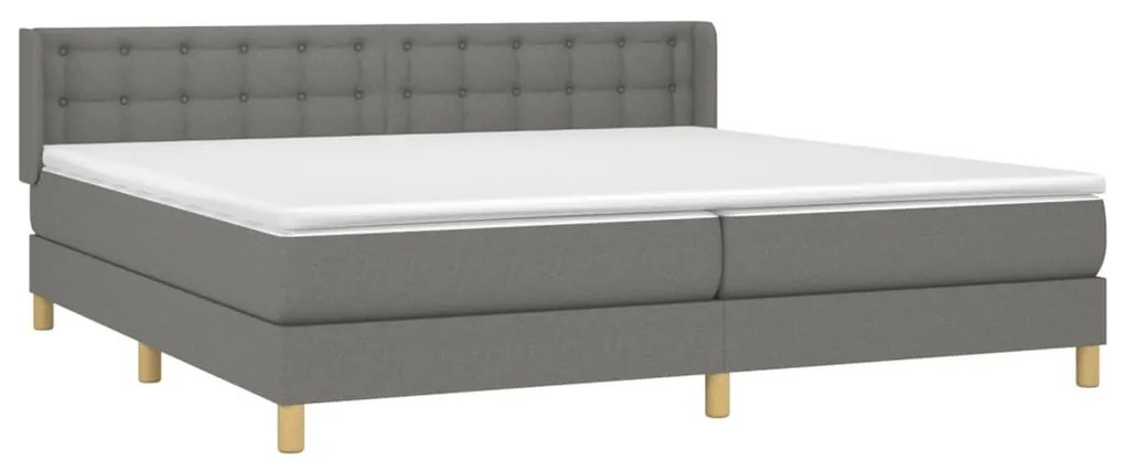 vidaXL Κρεβάτι Boxspring με Στρώμα Σκούρο Γκρι 160x200 εκ Υφασμάτινο