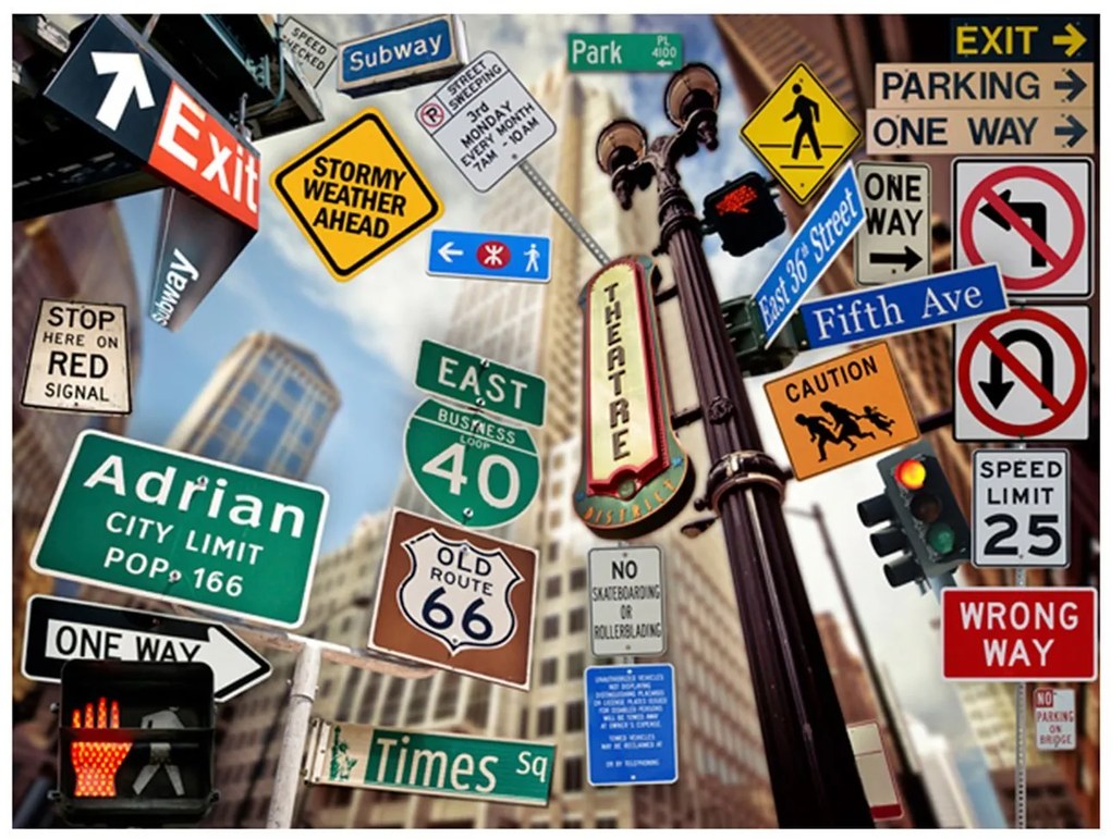 Φωτοταπετσαρία - New York signposts 350x270