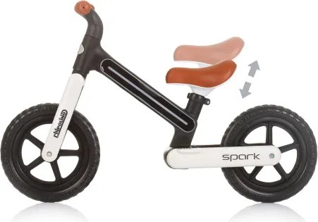 Spark Loopfiets met Lichteffect 12 Inch Junior Black/White