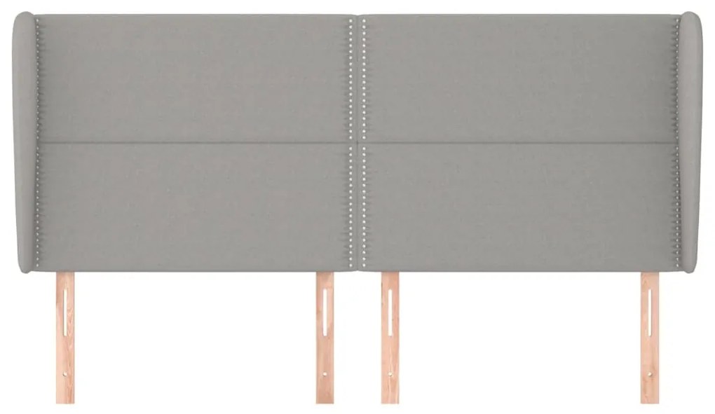 Κεφαλάρι με Πτερύγια Ανοιχτό Γκρι 183x23x118/128 εκ. Υφασμάτινο 3117830