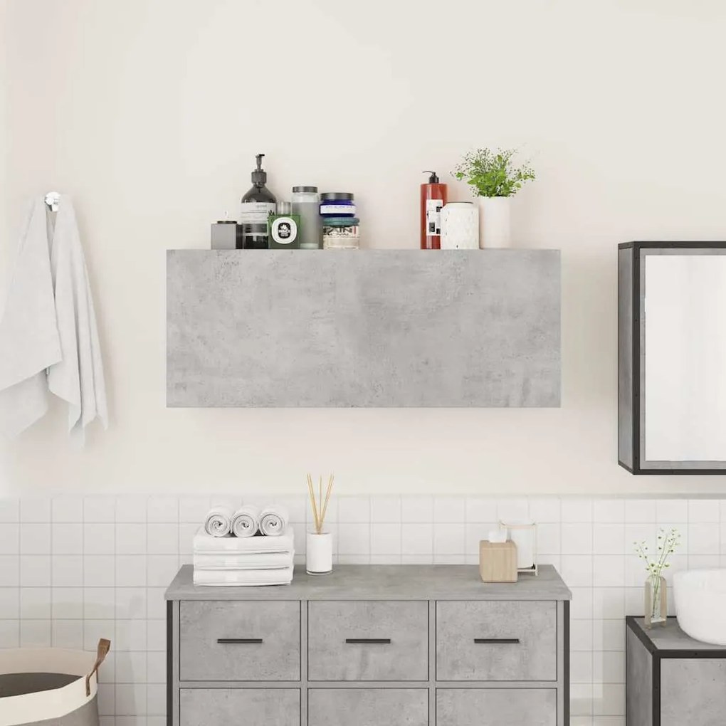 vidaXL Ντουλάπι τοίχου μπάνιου Μπετόν Γκρι 100x25x40 cm