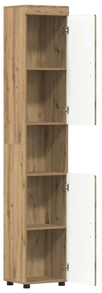 vidaXL Ντουλάπι Μπάνιου με πόρτα TULUM artisan δρυς 37 x 31.5 x 203 εκ