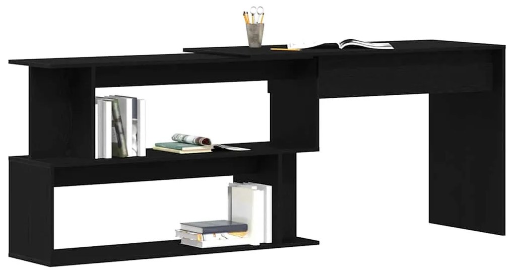 vidaXL Γραφείο Μαύρη δρυς 200 x 50 x 76 εκ. Επεξεργασμένο ξύλο