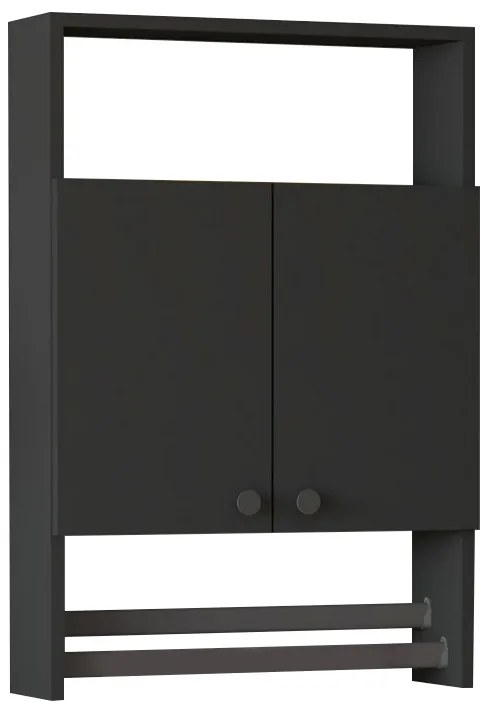 Ντουλάπι μπάνιου επιτοίχιο Ela Megapap χρώμα ανθρακί 60x15x87εκ.