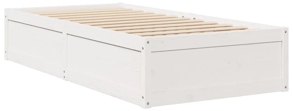 vidaXL Κρεβάτι με Στρώμα Λευκό 100x200 εκ Μασίφ Ξύλο Πεύκου