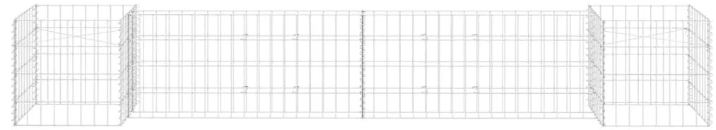vidaXL Συρματοκιβώτιο Γλάστρα Σχήμα «Η» 260x40x40 εκ. Ατσάλινο Σύρμα