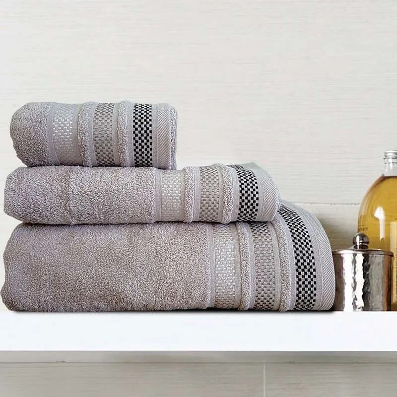 Πετσέτα Valeria Silver Sb Home Χεριών 30x50cm 100% Cotton