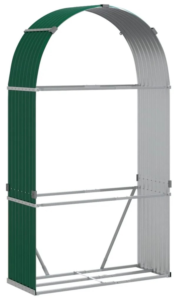 vidaXL Ξυλοθήκη Πράσινη 120 x 45 x 210 εκ. από Γαλβανισμένο Ατσάλι